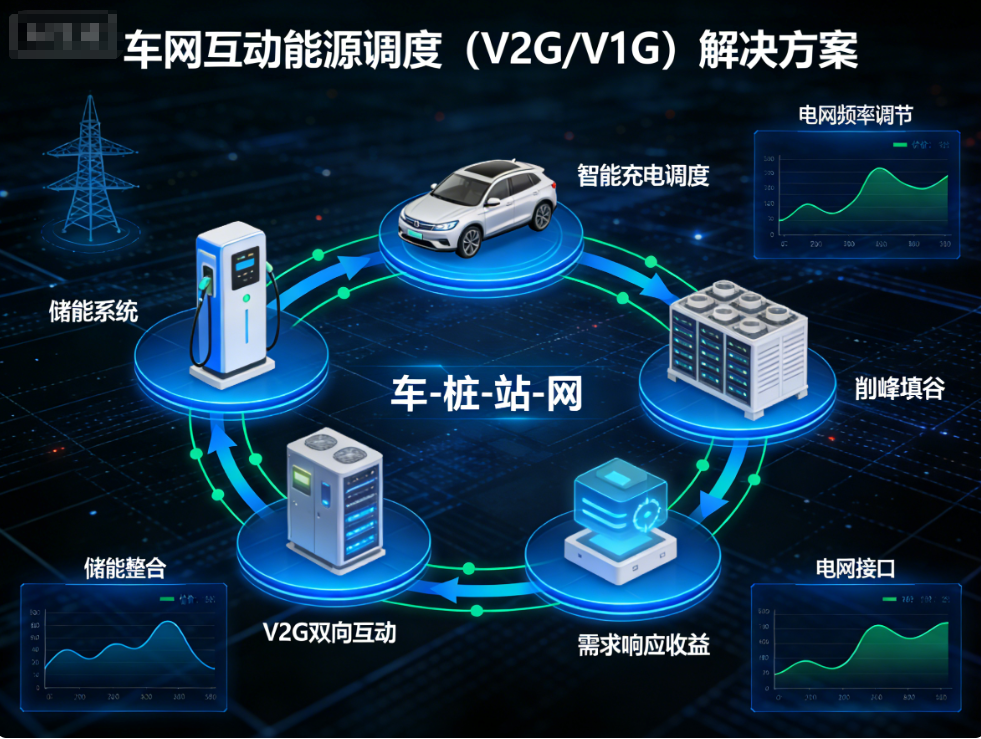車網(wǎng)互動(dòng)能源調(diào)度（V2G/V1G）解決方案